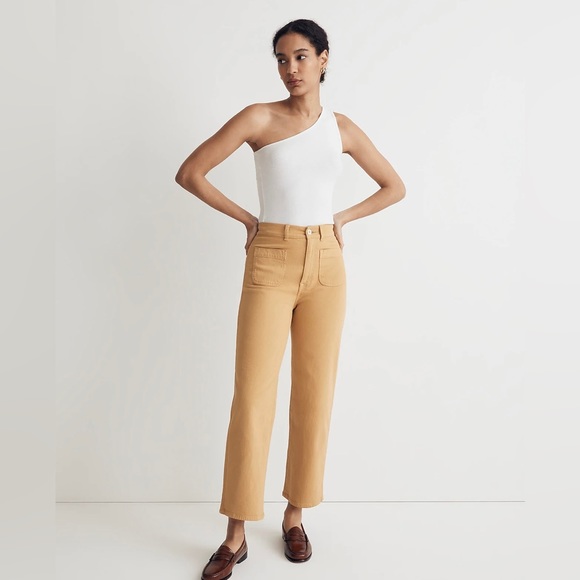 Madewell Pants - MADEWELL Emmett 2.0 Wide-Leg Crop Pants in Earthen Gold